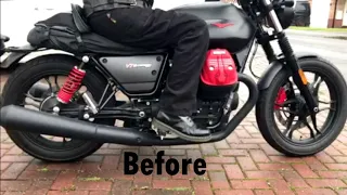 Moto Guzzi V7 Carbon mistral exhausts