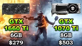 GTX 1660 Ti vs GTX 1070 Ti | Core i5 9600K @5.0GHz | 1080p 1440p 4K Benchmark