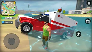 Ambulance Police Car and Helicopter Flying in Open World Simulator - Android IOS Gameplay.