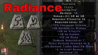 Diablo II Resurrected Rune Words - Radiance (Nef Sol Ith)