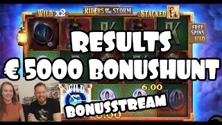 Results €5000 bonusstream bonushunt