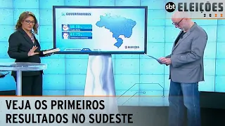 Vejo os primeiros resultados da apuração das urnas na região Sudeste