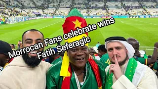 Moroccan Fans celebrate wins with Fatih Seferagic! |translation #qatar #worldcup #quran