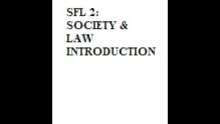 SFL 2: Society & Law | Introduction