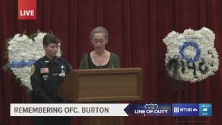 Officer Burton's friends reflect on memories at her funeral