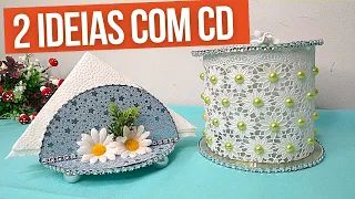 Artesanato com CD - 2 Ideias Lindas com CDs