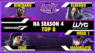 ICFC NA Season 4 Week 1 Top 8: Binchang, Elnegro, Fear, Dragonslayer 【Tekken 7 4.20】