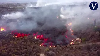 Los drones captan el avance imparable de la lava
