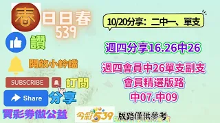 10/20分享中08單支中10中36、會員中36全車、精選版路中08中10中22中23可喜可賀(買彩劵做公益)