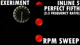 "Perfect fifth" hypothetical inline 5 cylinder engine audiovisual demonstration - RPM sweep