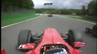 Fernando Alonso onboard overtake on Lucas di Grassi Belgian GP 2010