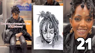Drawing strangers on the subway and getting their reactions! (Epic reactions)