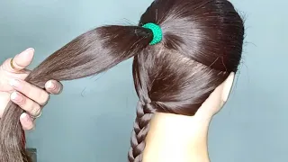 Simple stylish hairstyle for wedding party for Saree ! easy hairstyles for ladies for medium hair