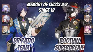 Dr. Ratio Team & Boothill Team w/ SW Memory of Chaos Stage 12 (3 Stars) | Honkai Star Rail