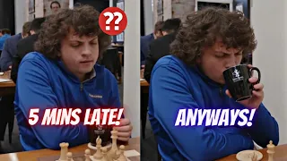 Hans Niemann Relaxes and Sips his Tea after Coming LATE Again!?😧|| U.S CHESS CHAMPIONSHIP🏆