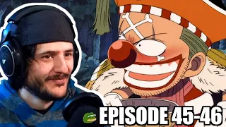 BUGGY AND GAIMON MEET!! - One Piece Episode 45/46 First Time Reaction