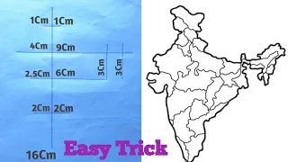 How to india Map Drawing |India🇮🇳 map easy trick  | India map drawing | map of india