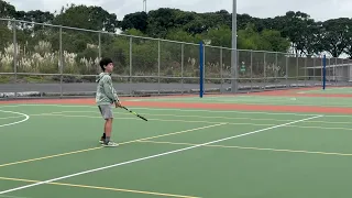 I did a tennis 1v1 against my dad
