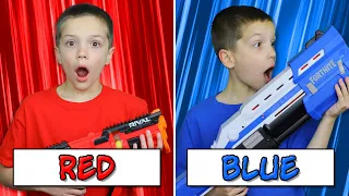 BIG NERF BATTLE 6 on 6 Using Only ONE Color with EXTREME Nerf Blasters! Eli vs Liam Nerf Challenge 5
