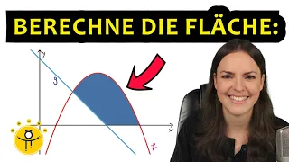 FLÄCHE zwischen zwei Graphen und x-Achse – Integralrechnung Flächenberechnung