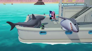 Too Many Mean Sharks - GANG BEASTS [Melee] PS5 Gameplay