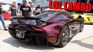 LAMBO OWNER THOUGHT HE WAS COOL...UNTIL THE KOENIGSEGG SHOWED UP!!!