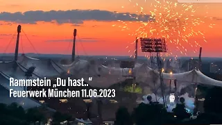 Rammstein "du hast..." Fireworks / Feuerwerk Olympiastadion München vom Olympiaberg aus 11.06.2023