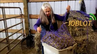 How do you fill a hay net? shires horse feeding net how to fill,