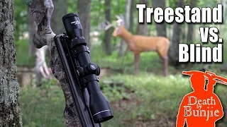 CROSSBOW AIMING From TREESTAND vs BLIND