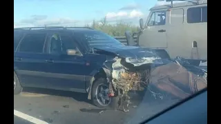 Выпал двигатель: момент ДТП на КАД в Санкт-Петербурге