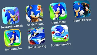 1 Sonic Dash Prime,2 Sonic Dash 2 Sonic Boom,3 Sonic Dash,4 Sonic Forces,5 Sonic Dash+,6 Sonic Racin