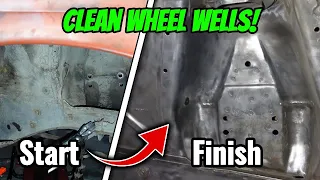 Removing old undercoating from my 69 Mustang wheel wells