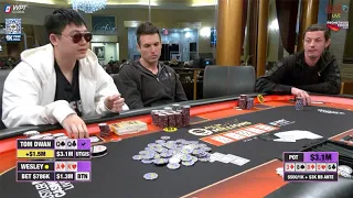 🤯$3.1 MILLION DOLLAR POKER HAND! Tom Dwan vs. Wesley Fei  #cashgame