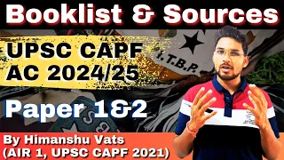 Booklist & Sources for UPSC CAPF 2024 Exam | UPSC CAPF 2024 Booklist #upsc  #capf #capfac #capf2024