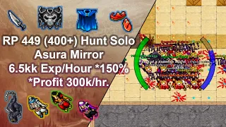 Tibia Royal Paladin 448 (400+) Solo Hunt / PH / Asura Mirror / 6.5kk Exp/Hour *Profit 300k/hr