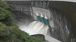 記録的大雨による京都府宇治市・天ヶ瀬ダム放流