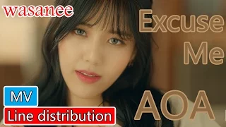 AOA - Excuse Me - Line Distribution (Color Coded MV) | By wasanee