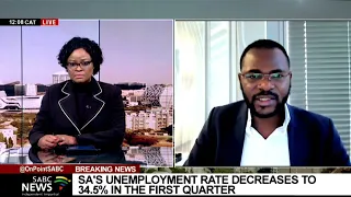 South Africa's unemployment rate improves slightly, Isaah Mhlanga weighs in