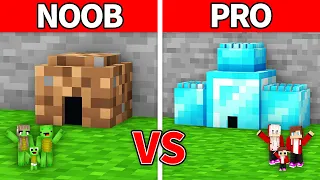 Mikey Family & JJ Family - NOOB vs PRO : Tiny House Build Challenge in Minecraft (Maizen)