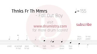 Fall Out Boy - Thnks Fr Th Mmrs Drum Score
