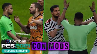 BRUTAL! ÁRBITROS MODIFICADOS EN PES 2021! MEJORAS DE LAS FÍSICAS, IA Y GAMEPLAY! | PES 2021 CON MODS