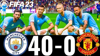 FIFA 23 - MESSI, RONALDO, MBAPPE, NEYMAR, ALL STARS - MAN CITY 40-0 MAN UNITED - UCL FINAL!