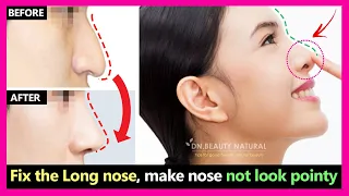 Fix long nose! Reduce the length of the nose size,  make your nose not look pointy | Nose exercises.