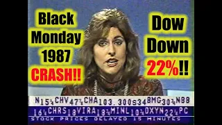 Stock Market Crash!! 1987 FNN Realtime Footage Part 1/2 #stockmarketcrash #stockmarket