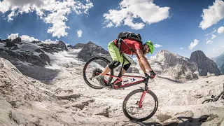 KRASSE MOUNTAINBIKE TOUR MARMOLADA/ Biken am höchsten Berg der Dolomiten / UNESCO World Hertitage