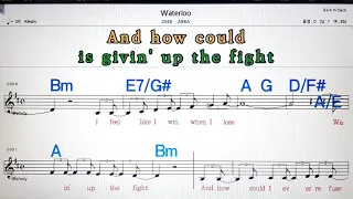 Waterloo/ABBA💋노래방, 코드 큰 악보,반주, 가라오케 ,코드, 가사 .💖Karaoke, Sheet music ,Chord, Lyrics ,MR,