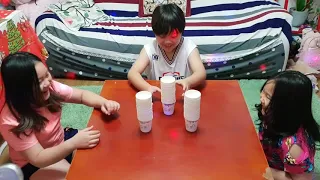 Our 3 kids new years 2019 paper cup games!