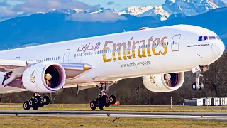 SPECTACULAR CLOSE-UP Plane Spotting at Geneva Airport - Morning/Noon Rush |A330, B777, A320neo...|