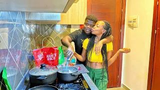 My Ghanaian Boyfriend Teaches Me How To Cook Ghana Food In Our New House!