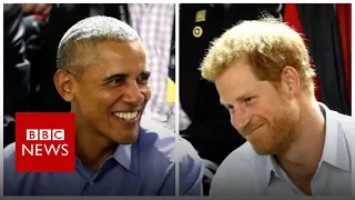 Prince Harry grills Barack Obama in quickfire quiz - BBC News